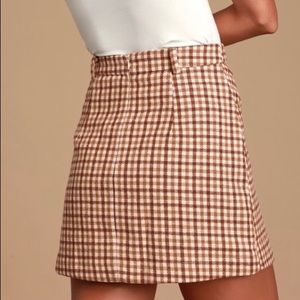 Lulus Sycamore Brown Plaid Mini Skirt